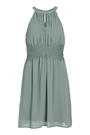 VILA Green Halter Neck Tulle Fit And Flare Dress - Image 6 of 7