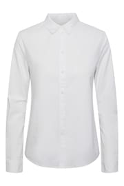 PIECES White Classic Oxford Workwear 100% Cotton Shirt - Image 3 of 4