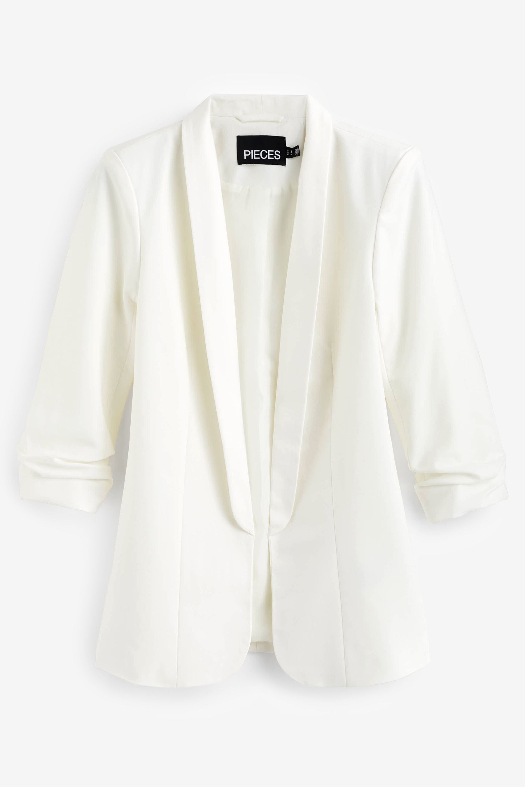 White ruched blazer hotsell