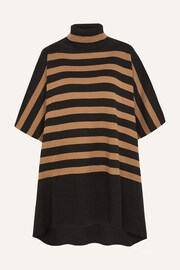 Accessorize Black Stripe Roll Neck Poncho - Image 4 of 4