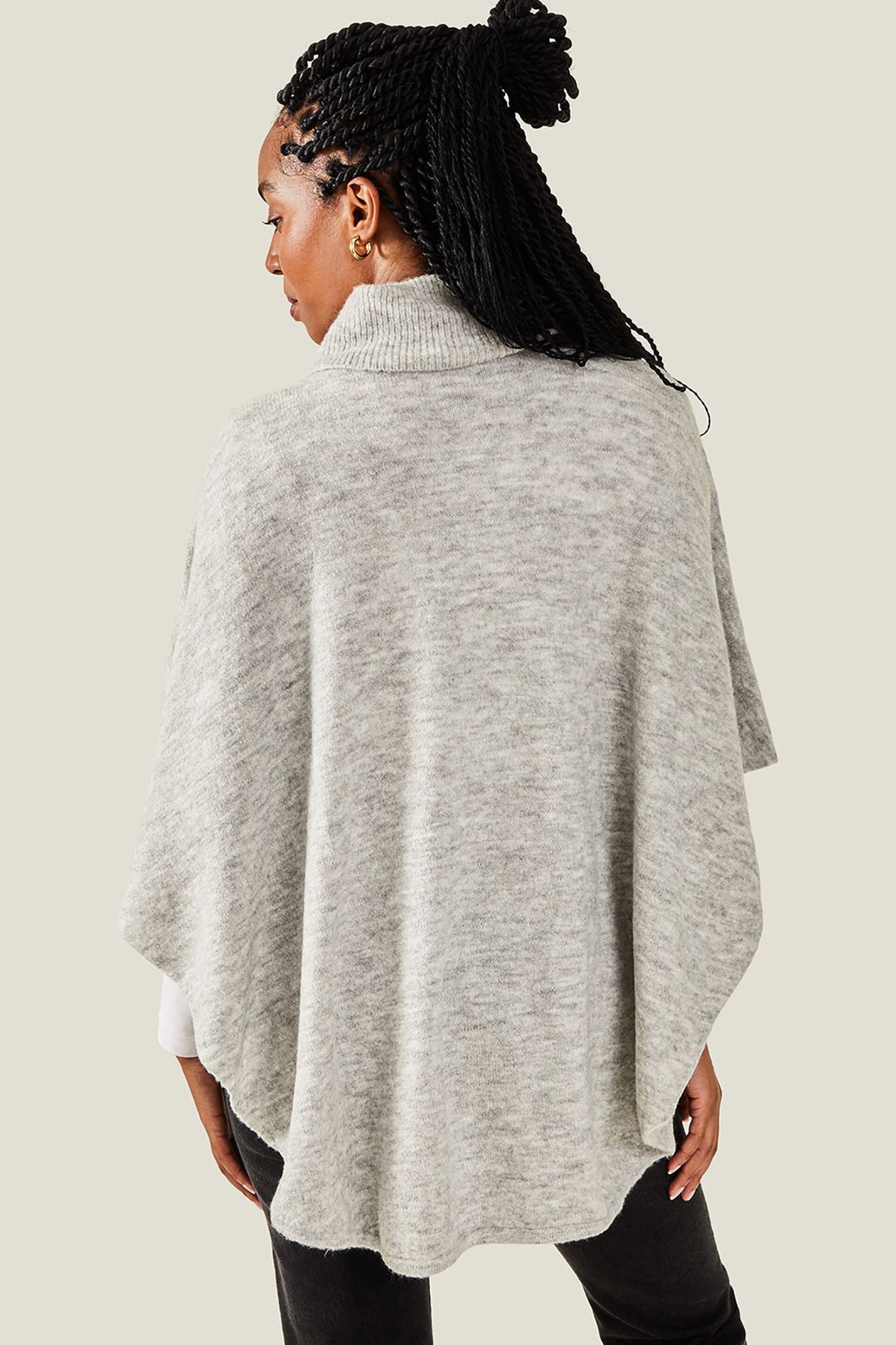 Accessorize Grey Cosy Knit Poncho - Image 2 of 4