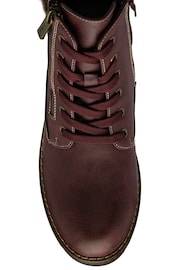 Lotus Red Lace-Up Ankle Boots - Image 4 of 4