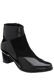 Lotus Jet Black Lace-Up Ankle Boots - Image 1 of 4