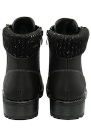 Lotus Jet Black Lace-Up Ankle Boots - Image 3 of 4