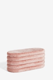 Plush Chenille Rose Pink Otis Ottoman And Stool Set - Image 7 of 9