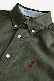 Dark Green Regular Fit Short Sleeve Oxford Shirt - Image 6 of 7