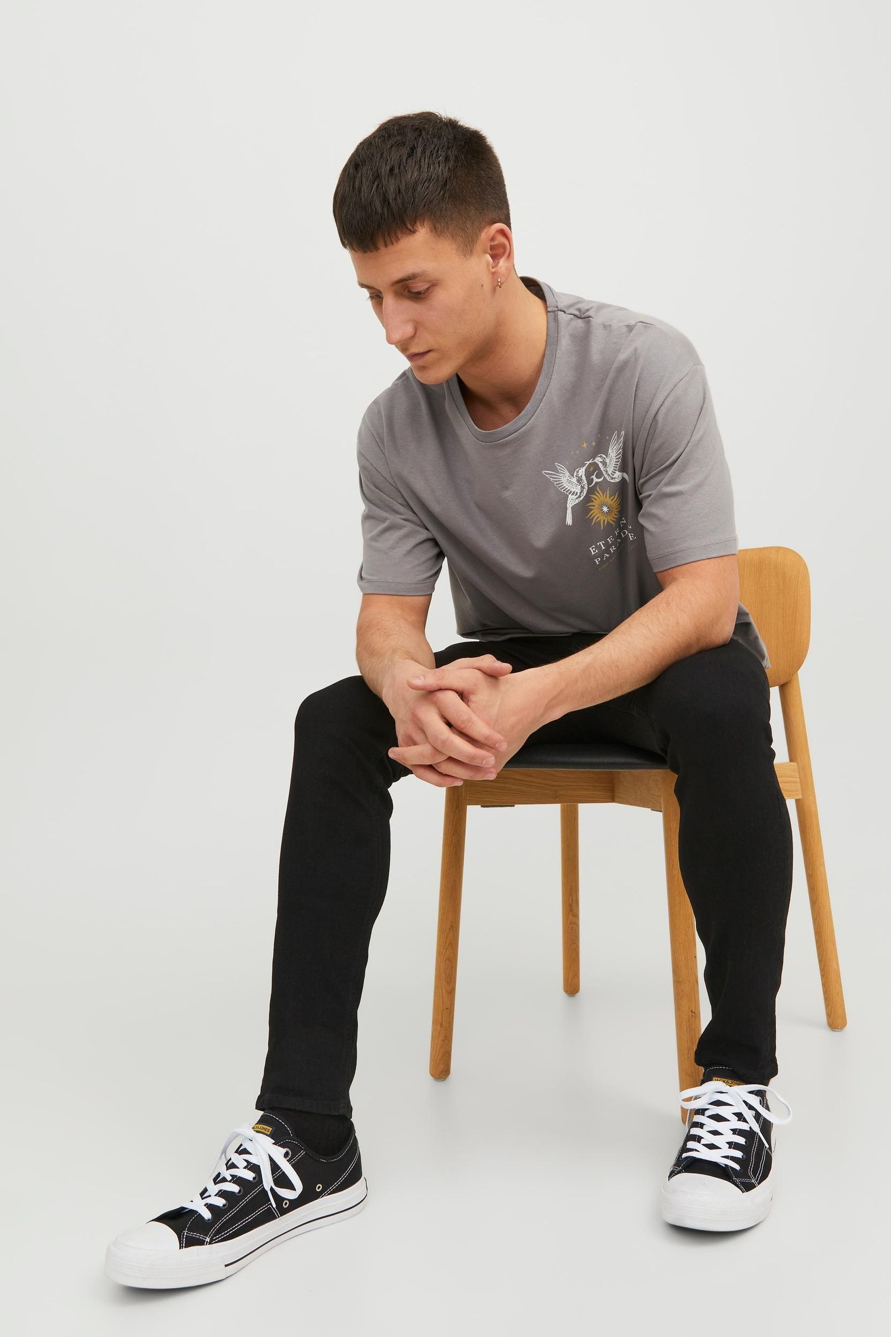 Jack jones skinny fit liam black top