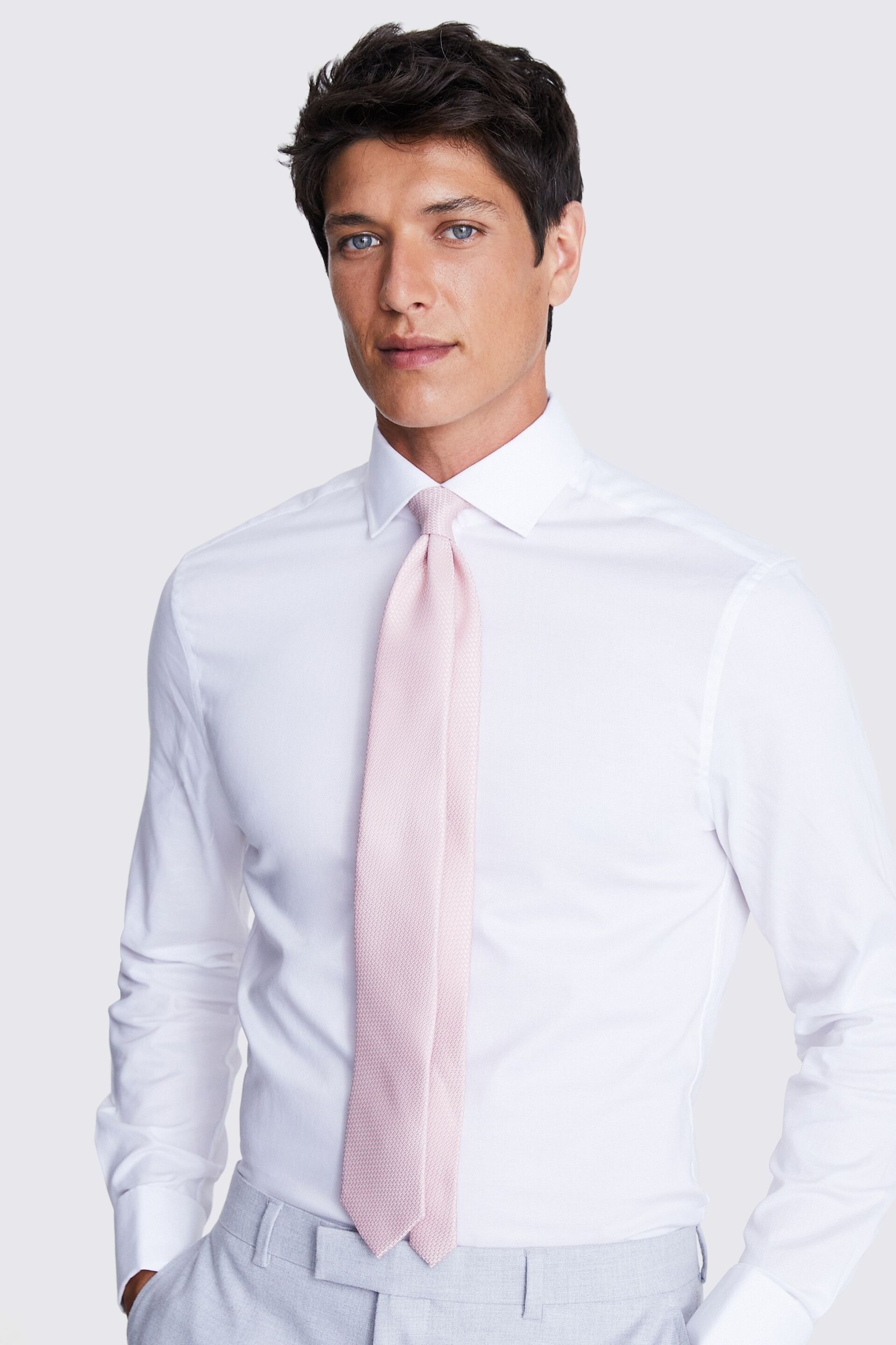 MOSS Light Pink Textured Tie - Image 1 of 3