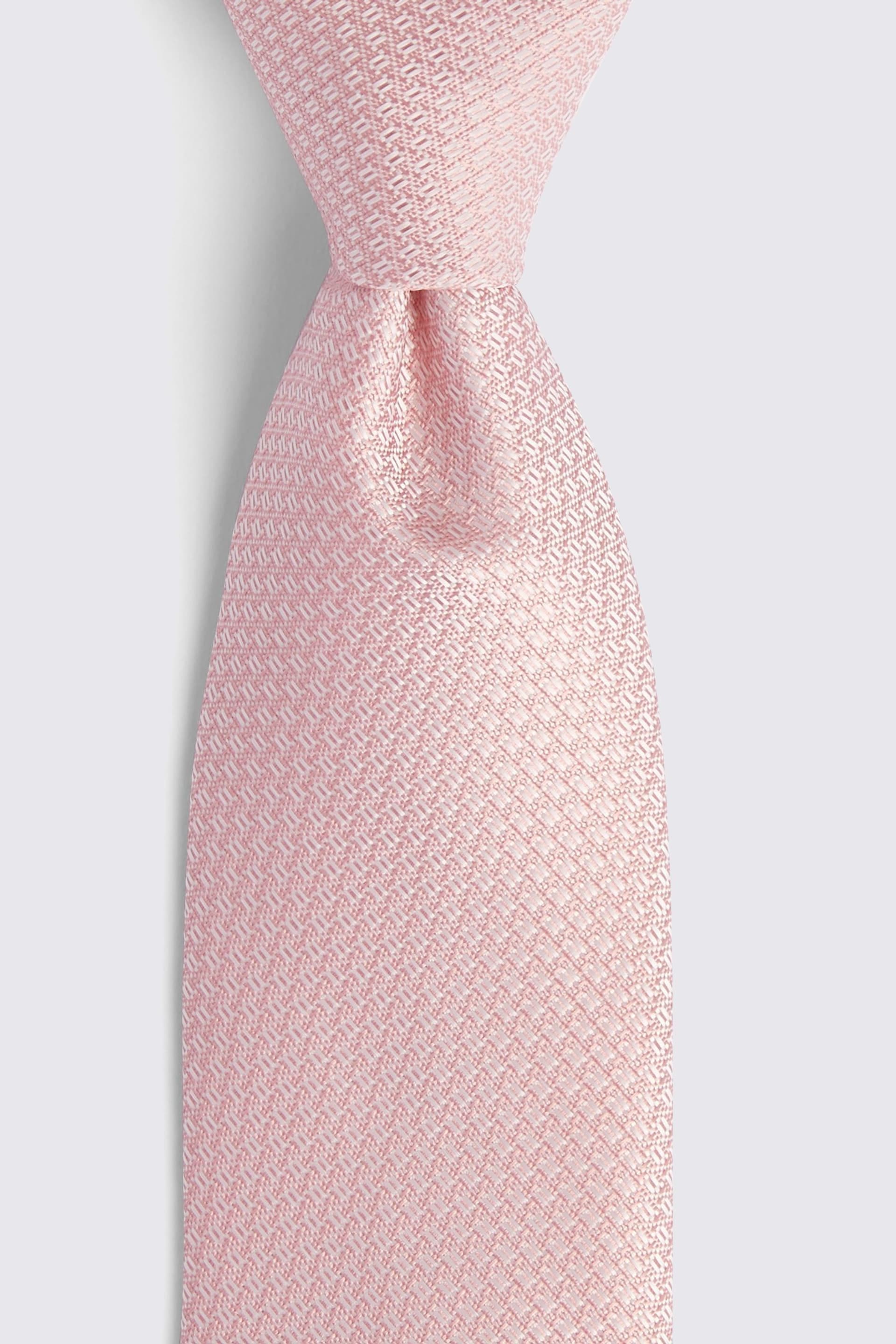 MOSS Light Pink Textured Tie - Image 2 of 3