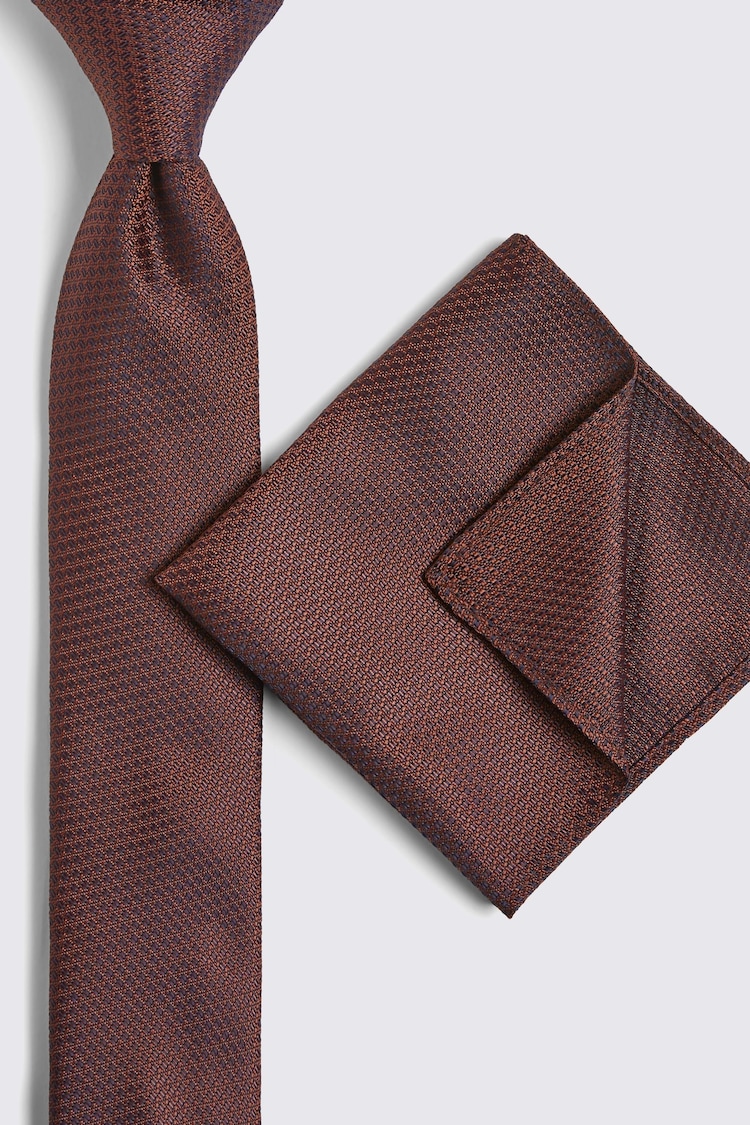 MOSS Red Textured Tie - Image 2 of 3