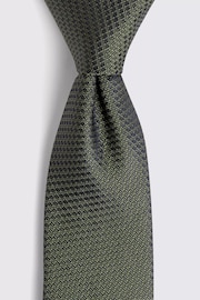 MOSS Olive Green Textured Tie - Image 2 of 2