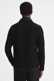 Reiss Black Tosca Hybrid Knit and Quilt Jacket - Image 5 of 5