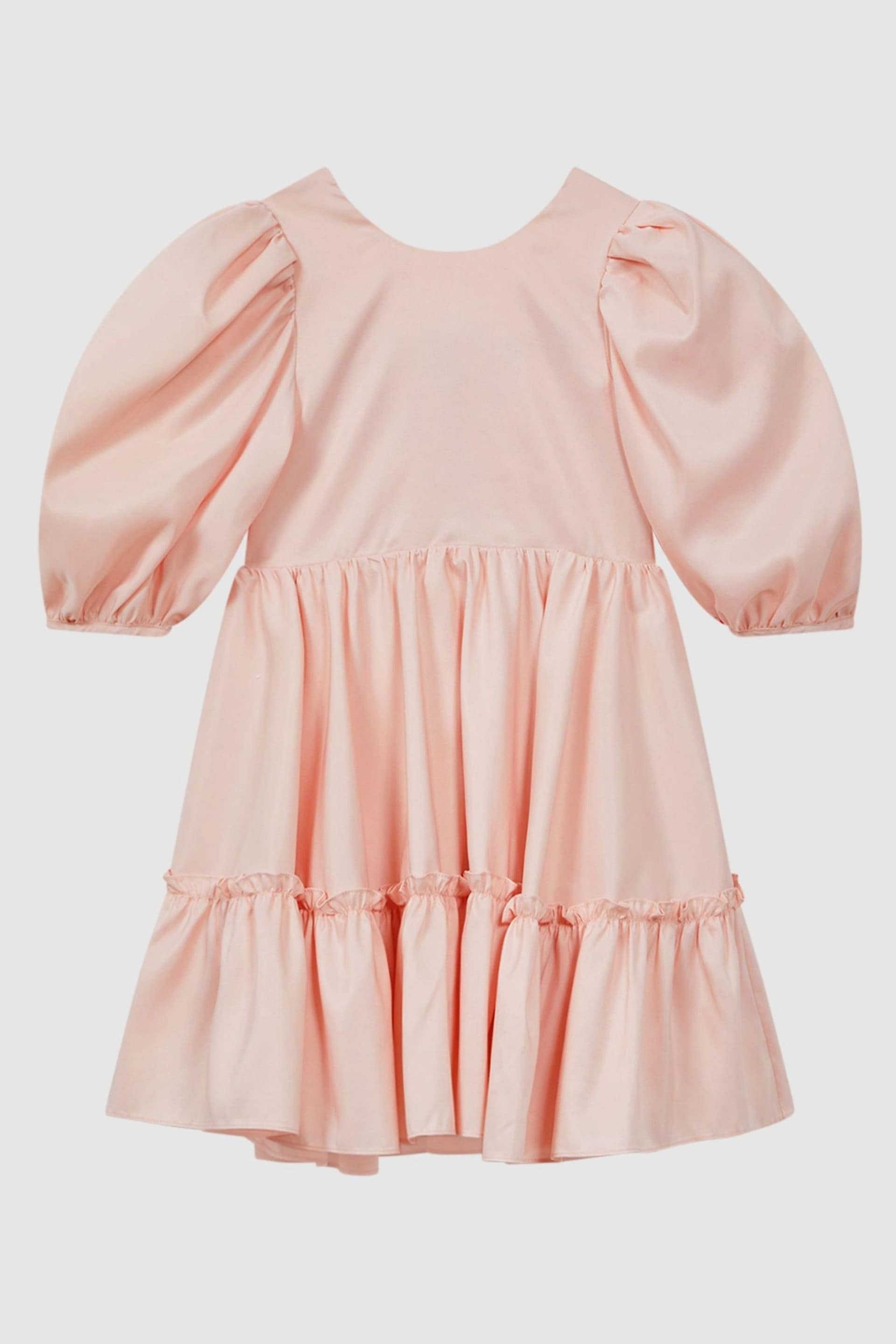 Reiss Pink Toby Teen Puff Sleeve Ruffle Mini Dress - Image 2 of 7