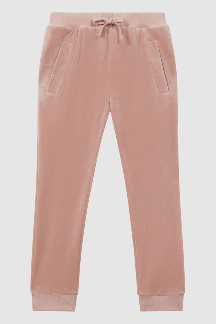 Reiss Pink Hattie 13-14 yrs Velour Drawstring Joggers - Image 2 of 6