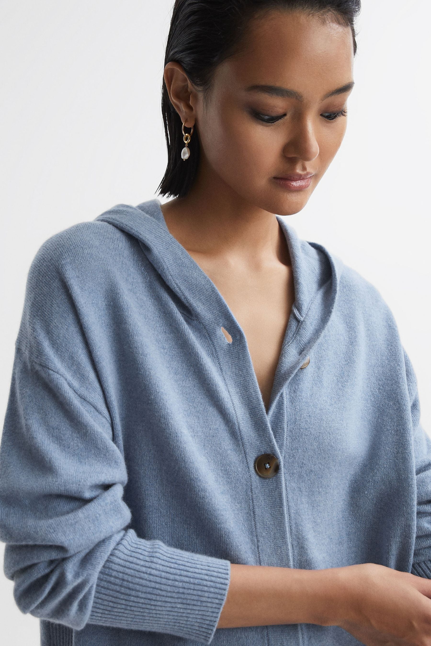 Wool hooded cardigan on sale