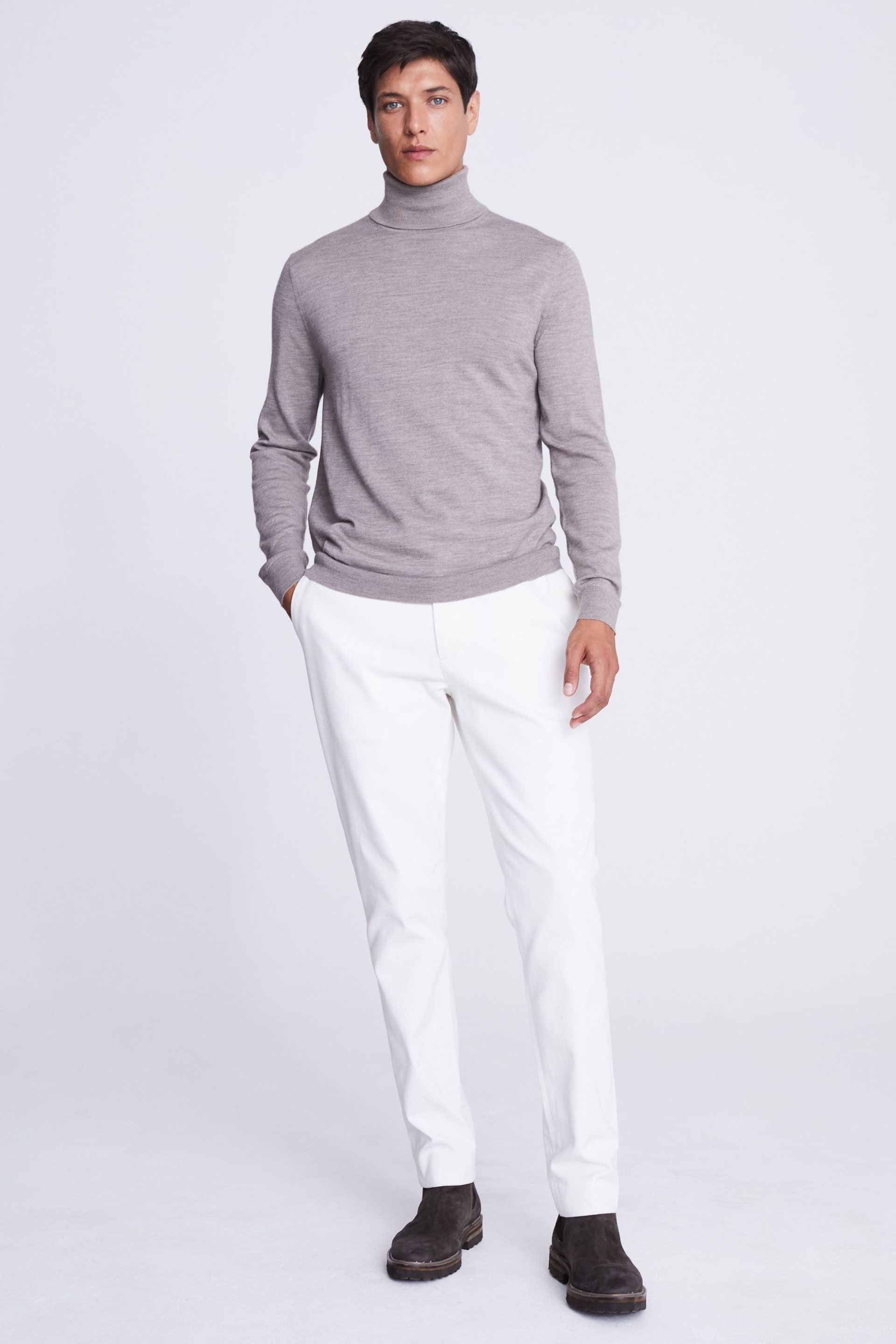 MOSS Natural Merino Roll-Neck Jumper - Image 1 of 3