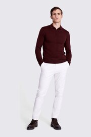 MOSS Red Merino Blend Zip Polo Shirt - Image 2 of 5