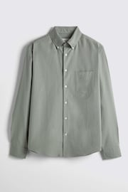 MOSS Green Washed Oxford 100% Cotton Shirt - Image 4 of 5