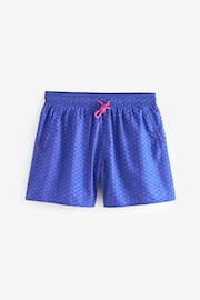 Cobalt Blue/Pink Shell Regular Fit Printed Swim Shorts - Image 7 of 9