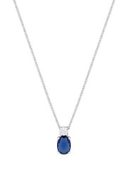 Simply Silver Sterling Silver Tone 925 Mini Sapphire Cubic Zirconia Pendant Necklace - Image 1 of 3