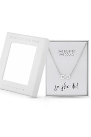 Simply Silver Sterling Silver Tone 925 Infinity Short Pendant Necklace - Gift Boxed - Image 1 of 2