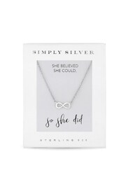 Simply Silver Sterling Silver Tone 925 Infinity Short Pendant Necklace - Gift Boxed - Image 2 of 2