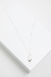 Simply Silver Sterling Silver Tone 925 Puff Heart T Bar Necklace - Image 3 of 4