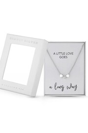 Simply Silver Sterling Silver Tone 925 White Cubic Zirconia Triple Heart Short Pendant Necklace - Gift Boxed - Image 1 of 2