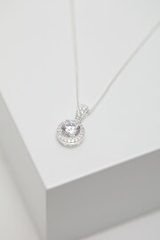 Simply Silver Sterling Silver Tone 925 White Cubic Zirconia Clara Short Pendant Necklace - Image 2 of 2