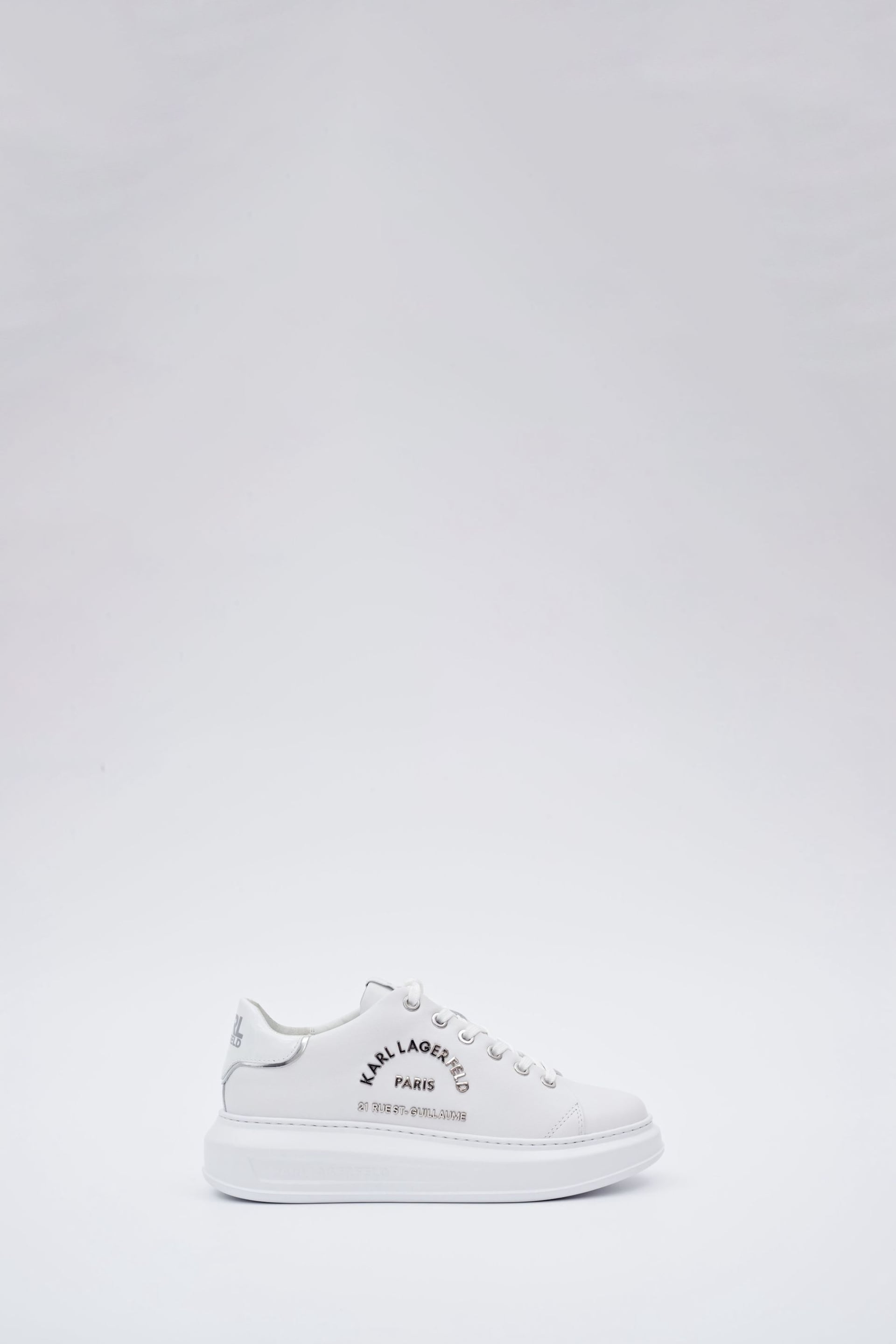 Karl Lagerfeld Kapri Metal Maison Lace-Up White Trainers - Image 1 of 5