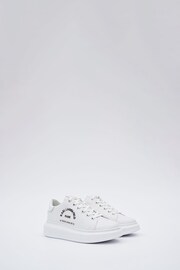 Karl Lagerfeld Kapri Metal Maison Lace-Up White Trainers - Image 2 of 5