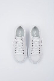 Karl Lagerfeld Kapri Metal Maison Lace-Up White Trainers - Image 5 of 5