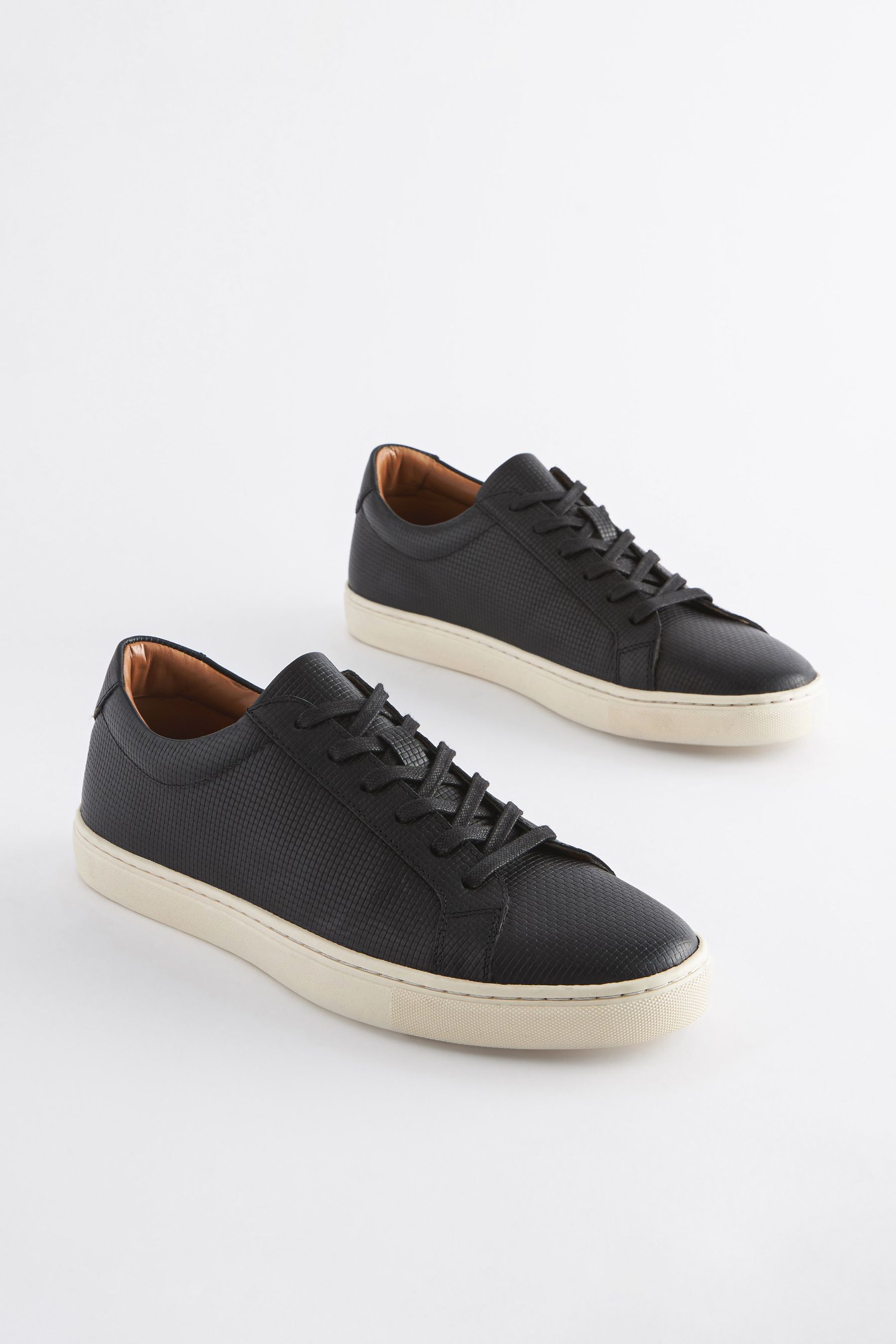 Buy Black Leather Trainers from Next Canada