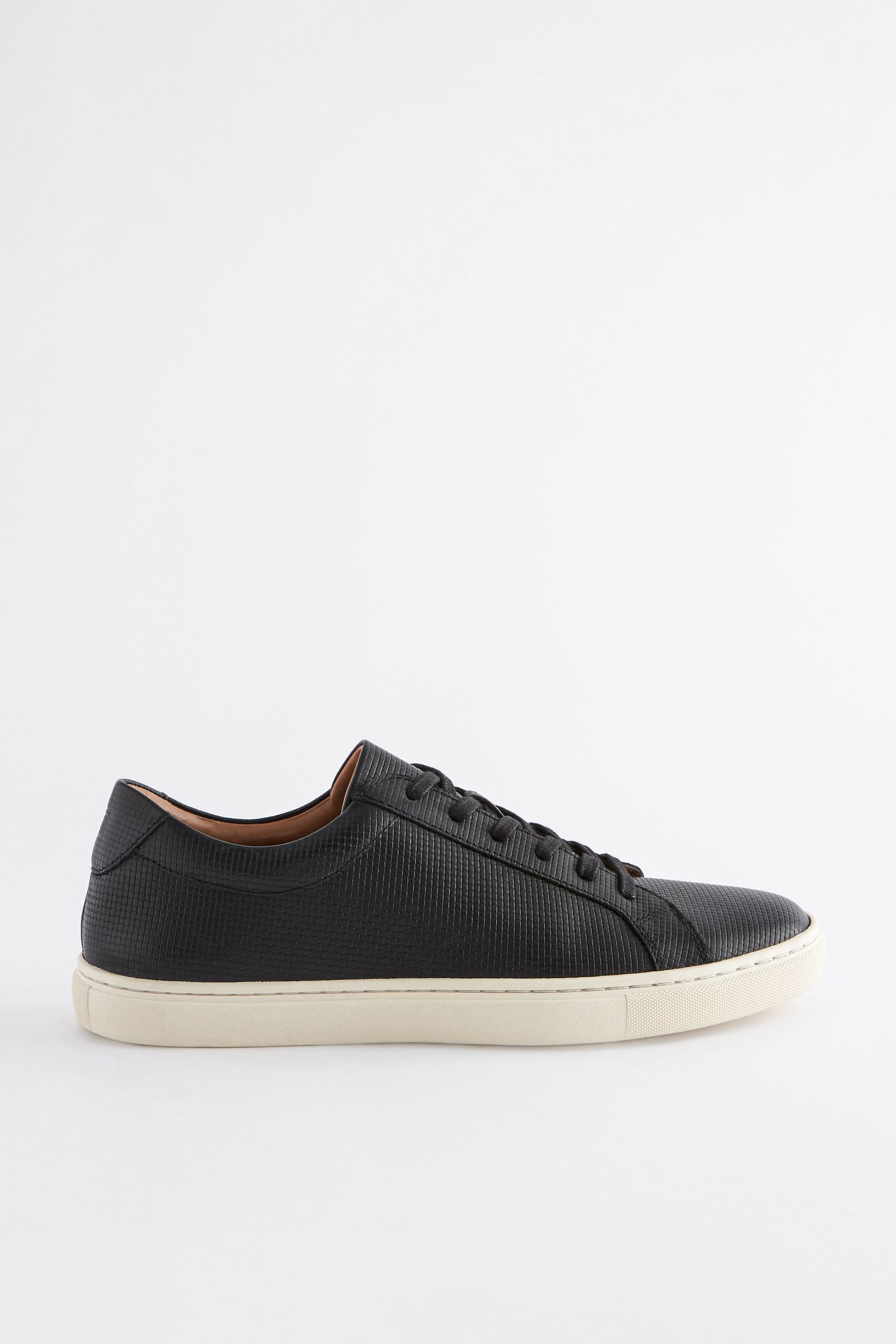 Full black leather trainers deals