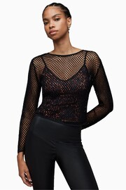 AllSaints Black Rosalie Anita Top - Image 1 of 7