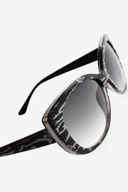 Black Zebra Print Wrap Cateye Sunglasses - Image 4 of 4