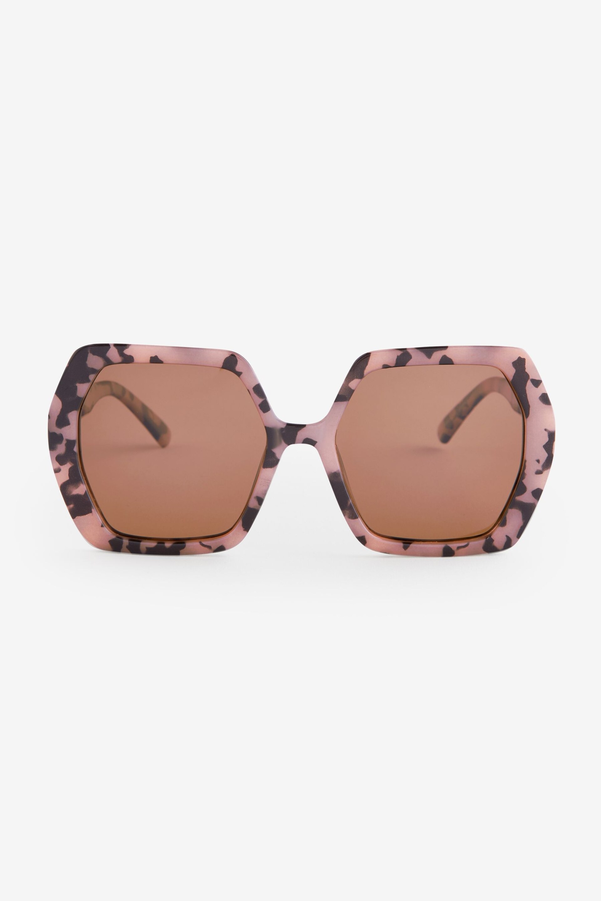 Tortoiseshell Brown Soft Hexagon Sunglasses - Image 4 of 5