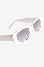 White Slim Rectangle Sunglasses - Image 5 of 5