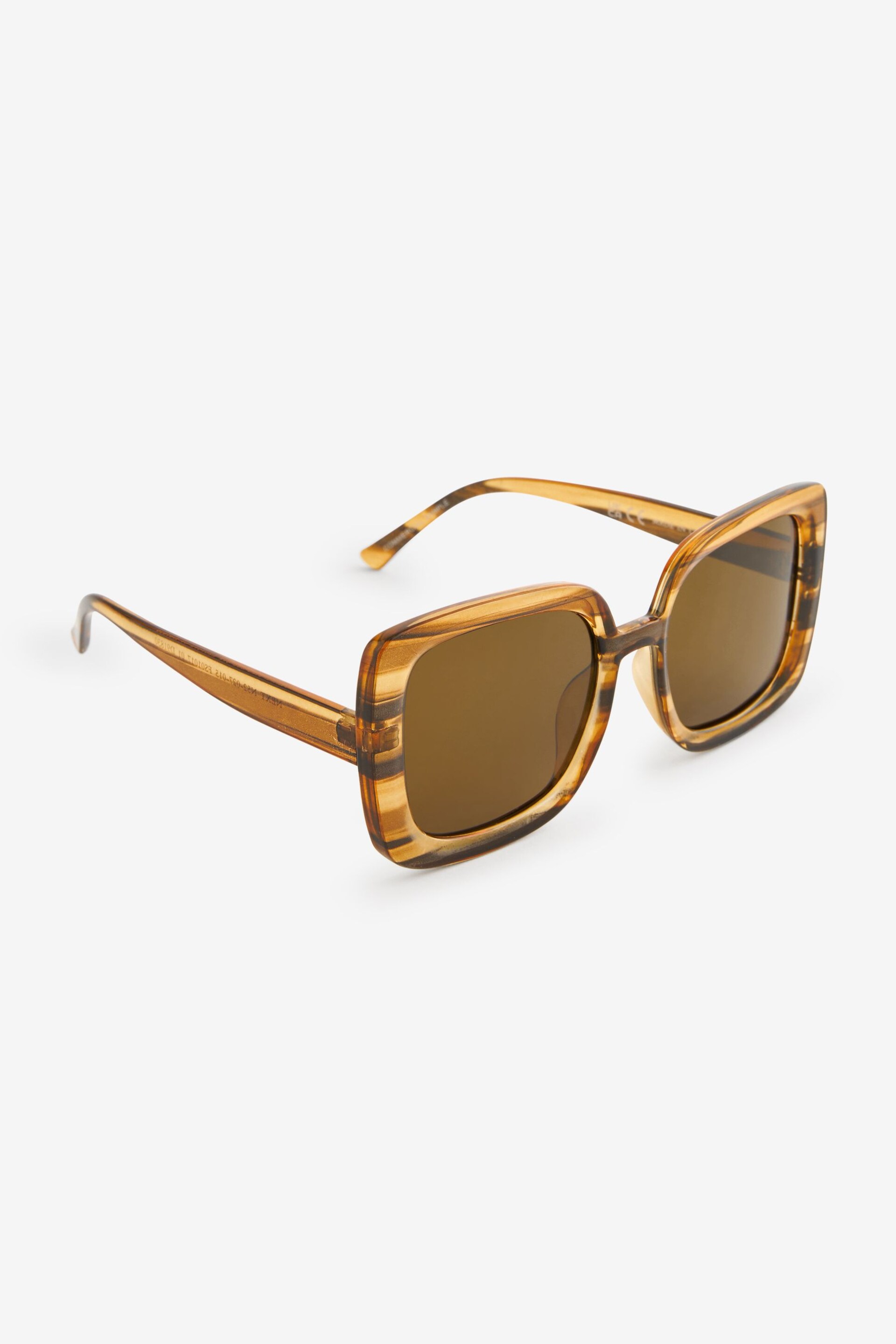 Tortoiseshell Brown Polarized Sqaure Sunglasses - Image 3 of 6