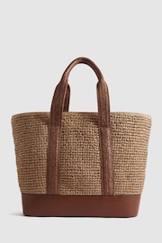 Reiss Tan Mira Raffia Tote Bag - Image 5 of 6