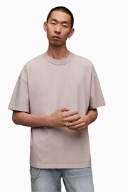 AllSaints Grey Isac Short Sleeve Crew T-Shirt - Image 1 of 6