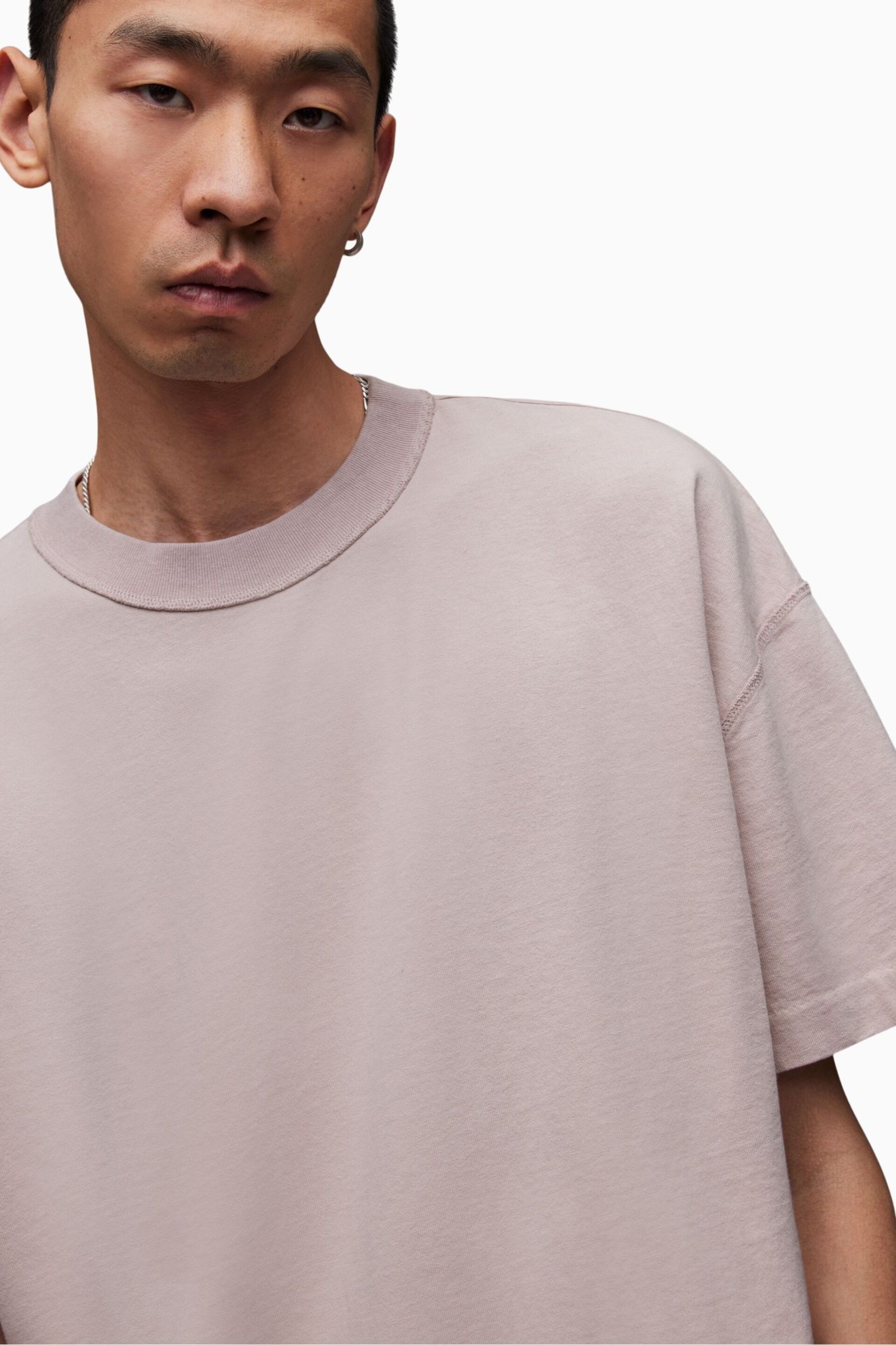 AllSaints Grey Isac Short Sleeve Crew T-Shirt - Image 5 of 6