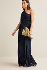 Navy Mesh Multiway Bridesmaid Wedding Maxi Dress - Image 5 of 11