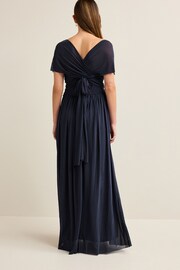 Navy Mesh Multiway Bridesmaid Wedding Maxi Dress - Image 6 of 11