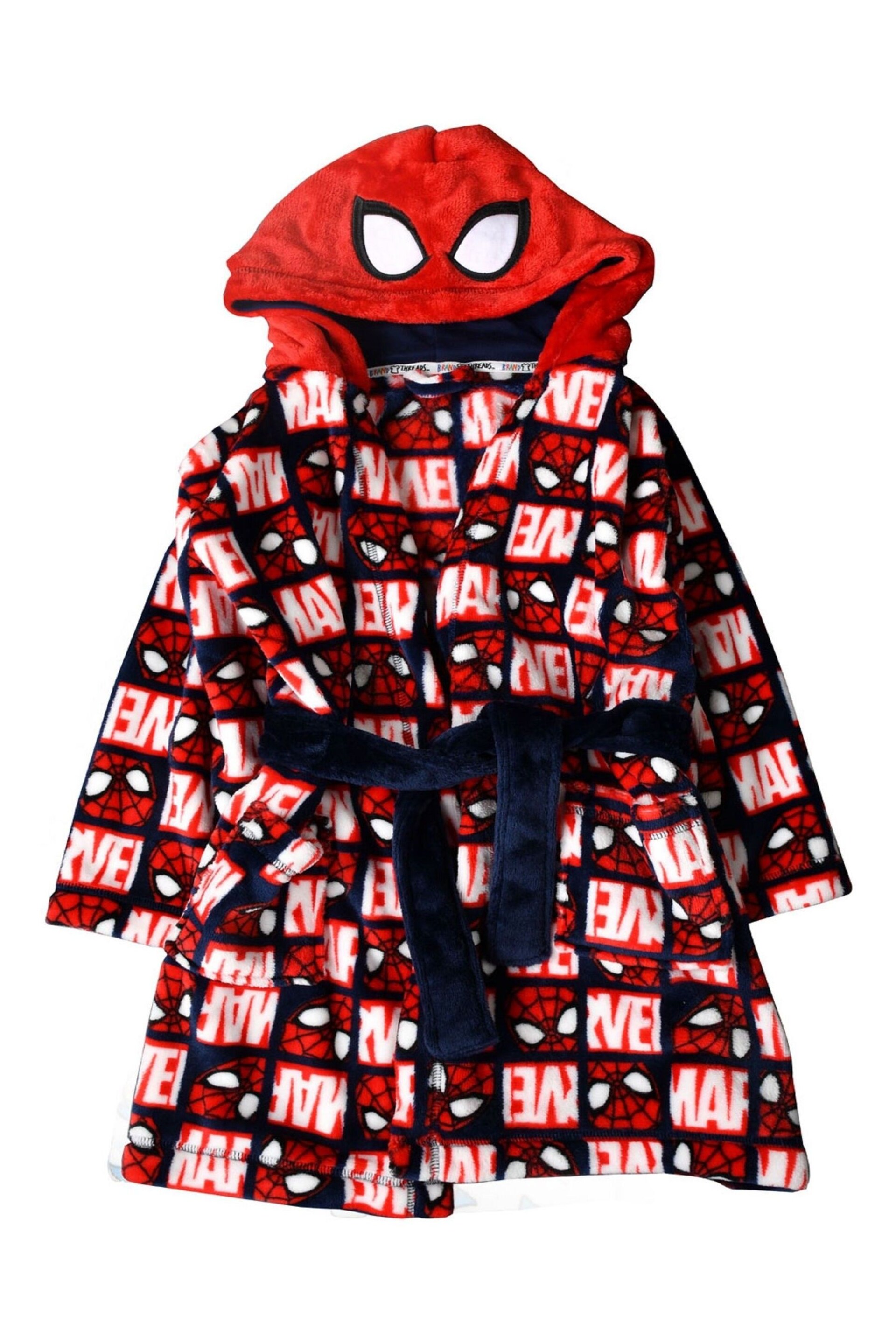 Brand Threads Red Spiderman Boys Hooded Dressing Gown - Image 2 of 4