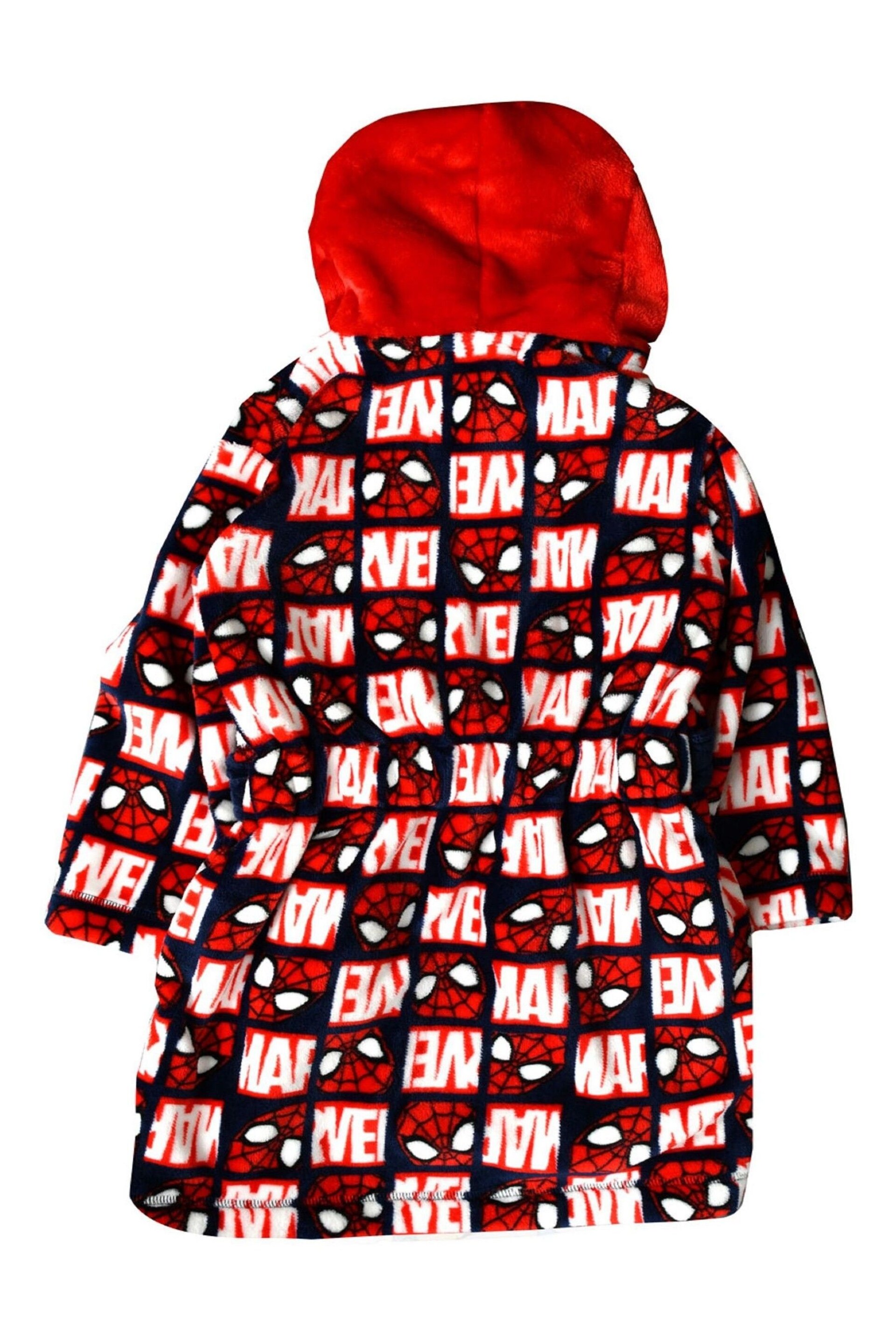 Brand Threads Red Spiderman Boys Hooded Dressing Gown - Image 3 of 4