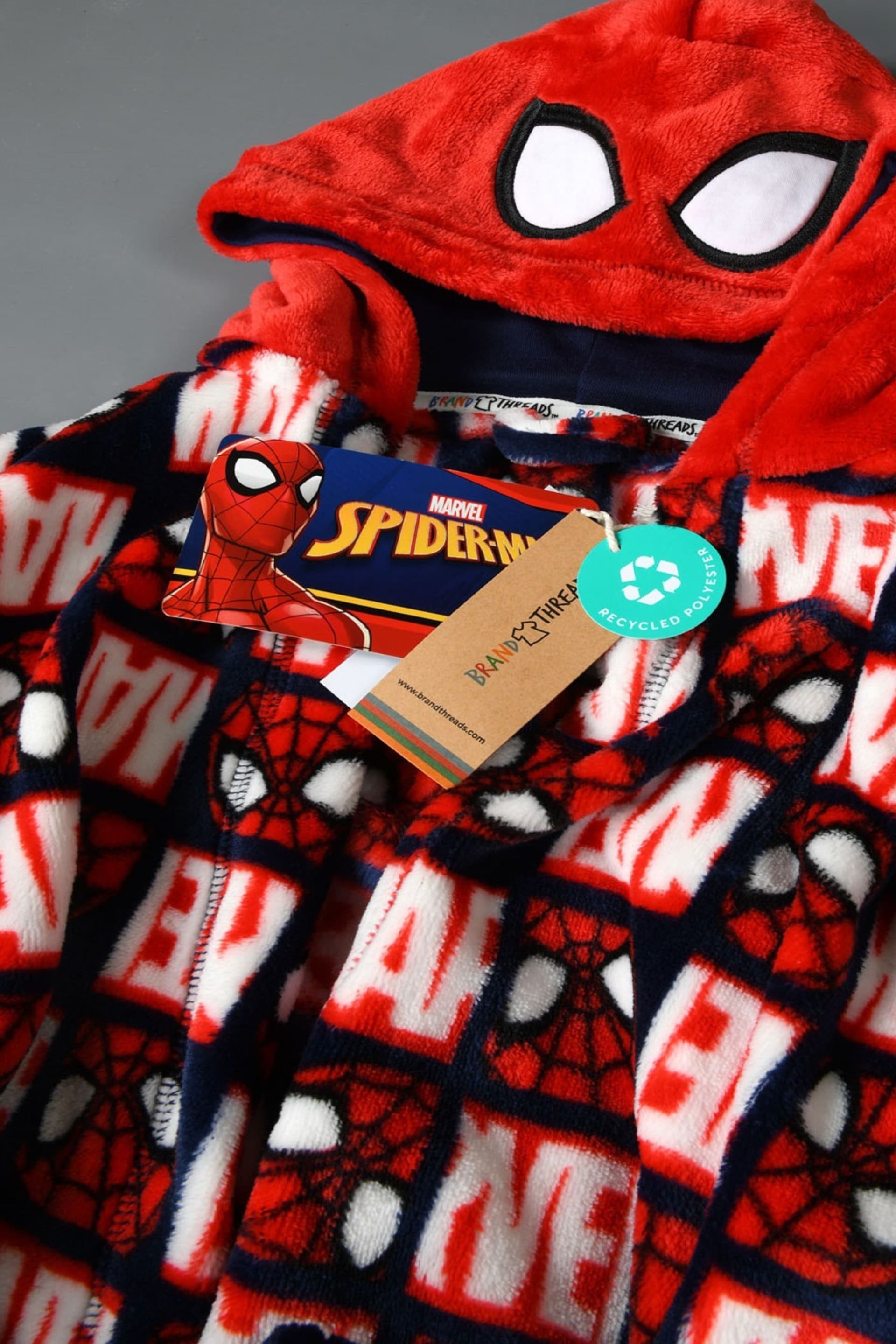 Brand Threads Red Spiderman Boys Hooded Dressing Gown - Image 4 of 4