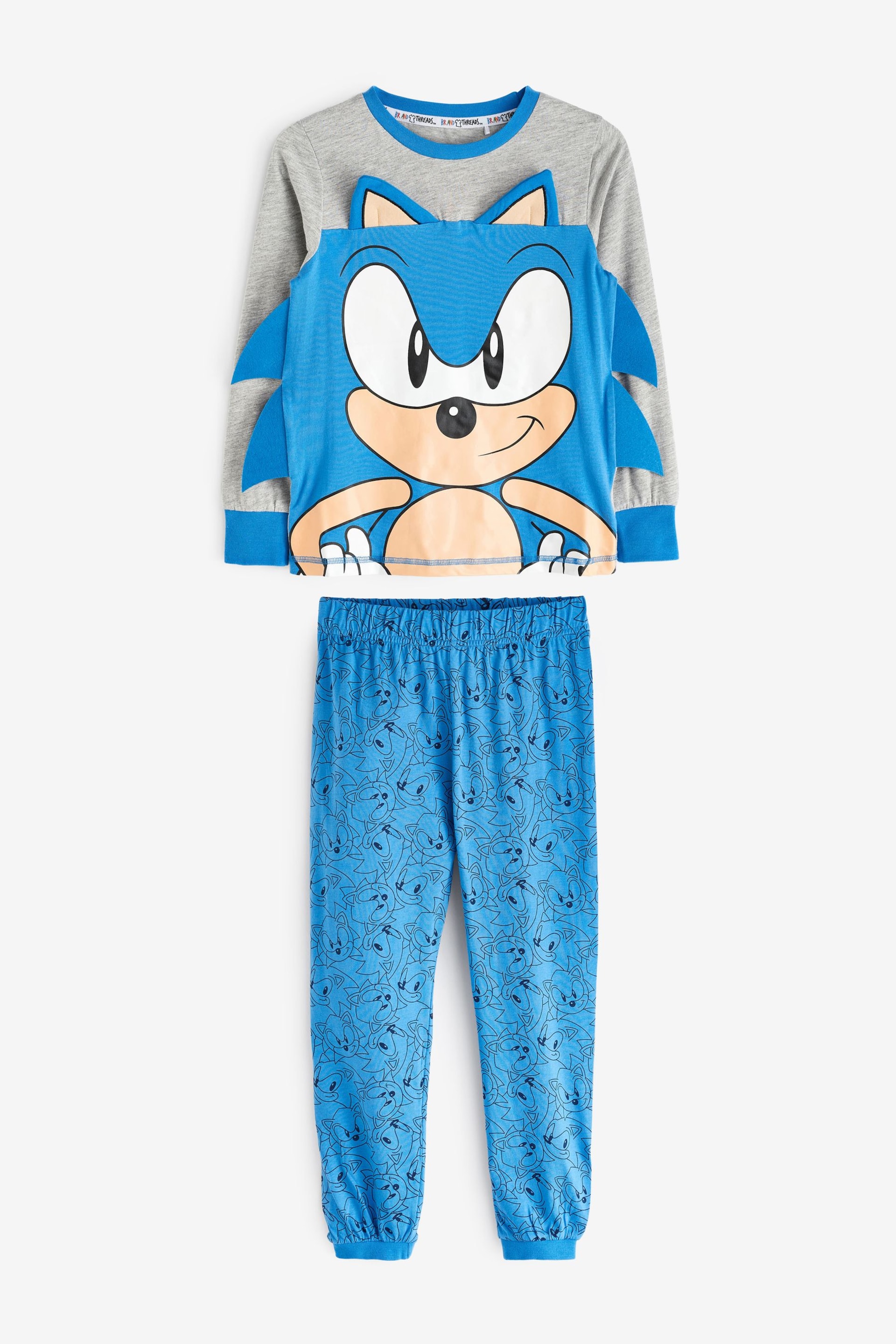 Brand Threads Blue Sonic the Hedgehog Boys Pyjama Set - Image 1 of 3