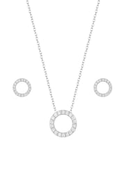 Simply Silver Sterling Silver Tone 925 Cubic Zirconia Round Open Set - Gift Boxed - Image 1 of 2