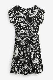 Mono Abstract Butterfly Textured Ruched Front Mini Dress - Image 5 of 5